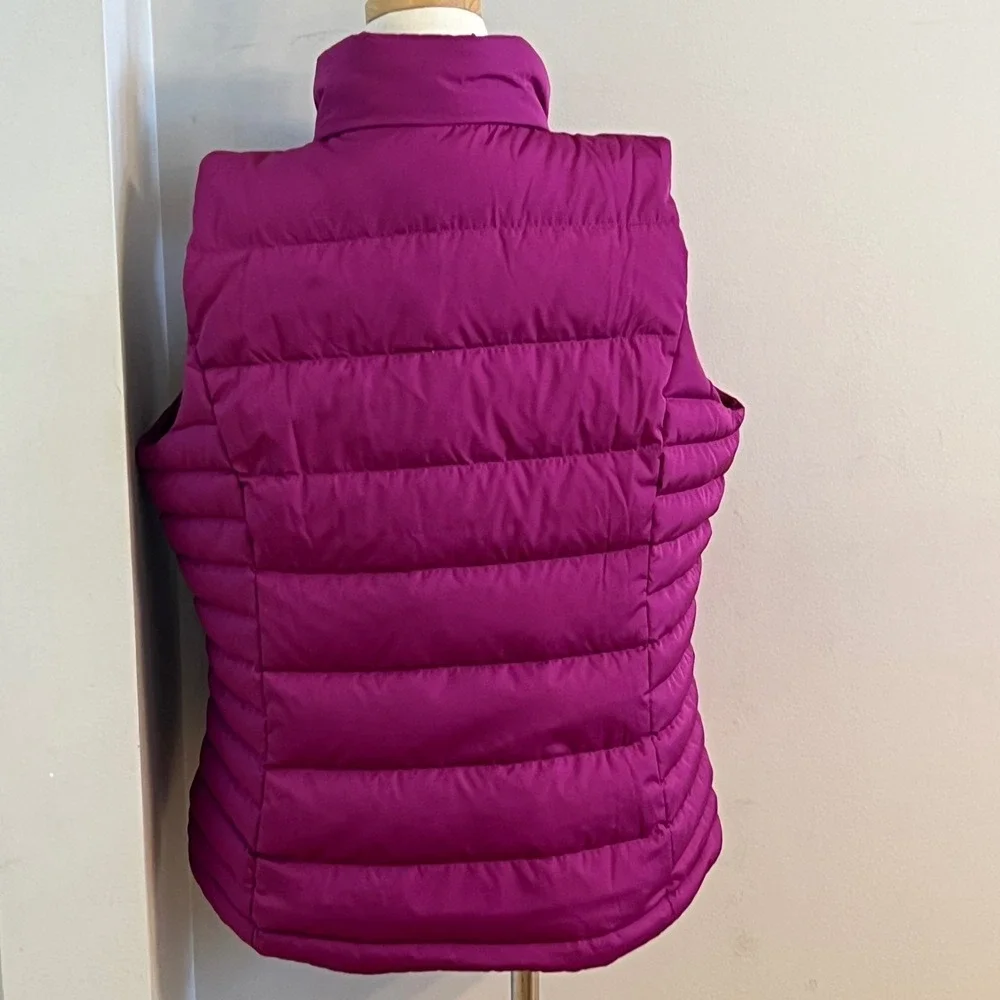Lands End Kids XL 18 Magenta Purple Down Puffer Vest Quilted Full Zip Sleeveless